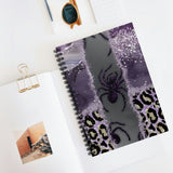 Halloween Journal/ Spider Glam Purple Leopard Print Notebook/ Diary Gift