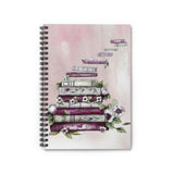 Books Journal/ Vintage Purple Book Stack With White Flowers Notebook/ Diary Gift