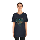 Valentine Shirts/ Gothic Grunge Teal Blue Animal Leopard, Giraffe Print Heart With Barbed Wire T shirts