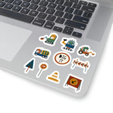 Dinosaur Stickers/ Kids Working Dinosaur Construction Equipment Sticker Collection Laptop Decal, Planner, Journal Vinyl Sticker Pack