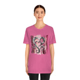 Valentine Shirts/ Silver Gray Heart With Burgundy And Pink Brushtroke Background T shirts