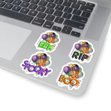 Halloween Stickers/ Party Balloon EEK, BOO, SPOOKY And RIP Laptop Decal, Planner, Journal Vinyl Sticker Pack
