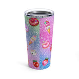 Glam Unicorn Party Stainless Steel 20oz Tumbler/ Rainbow Pastel Ice Cream, Donuts, Strawberries, Macarons Unicorn Travel Mug Gift
