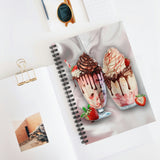 Strawberry Treats Journal/ Ice Cream Milkshakes Strawberries And Chocolate Summer Notebook/ Diary Gift