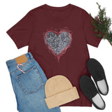 Valentine Shirts/ Gothic Grunge Gray Parchment Heart Skeleton Keys With Rose Pink Ivy Frame T shirts