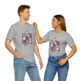Valentine Shirts/ Gothic Tic Tac Toe Bones And Roses On Marbled Gray Paint Brushstrokes T shirts