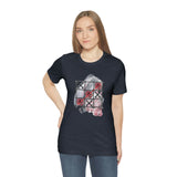 Valentine Shirts/ Gothic Tic Tac Toe Bones And Roses On Marbled Gray Paint Brushstrokes T shirts