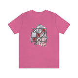 Valentine Shirts/ Gothic Tic Tac Toe Bones And Roses On Marbled Gray Paint Brushstrokes T shirts