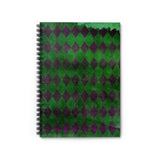 Halloween Journal/ Purple Green Grunge Argyle Notebook/ Diary Gift