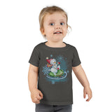 Christmas Children Toddler Shirts/ Watercolor Snowman On Sled Winter Snow Holiday Toddler T-Shirts