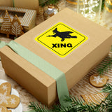 Halloween Stickers/ Caution Sign Funny Witch Crossing Laptop Decal, Planner, Journal Vinyl Stickers