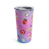 Glam Unicorn Party Stainless Steel 20oz Tumbler/ Rainbow Pastel Ice Cream, Donuts, Strawberries, Macarons Unicorn Travel Mug Gift