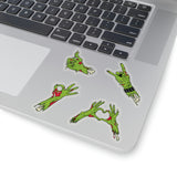 Halloween Stickers/ Green Zombie Hands Collection Laptop Decal, Planner, Journal Vinyl Sticker Pack