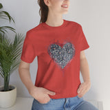 Valentine Shirts/ Gothic Grunge Gray Parchment Heart Skeleton Keys With Rose Pink Ivy Frame T shirts
