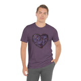 Valentine Shirts/ Distressed Purple Gothic Ephemera Journal Heart With Barbed Wire Frame T shirts