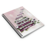 Books Journal/ Vintage Purple Book Stack With White Flowers Notebook/ Diary Gift