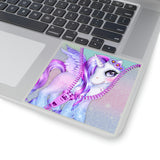 Unicorn Stickers/ Purple Glam Pastel White Unicorn Peek-A-Boo Zipper Laptop Decal, Planner, Journal Vinyl Stickers