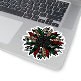 Christmas Stickers/ Rustic Holiday Plaid Sunflower Laptop Decal, Planner, Journal Vinyl Stickers