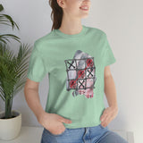 Valentine Shirts/ Gothic Tic Tac Toe Bones And Roses On Marbled Gray Paint Brushstrokes T shirts