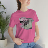 Valentine Shirts/ Gothic Pink Stitches Skeleton Heart Junk Journal Post Card T shirts