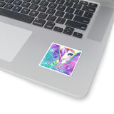 Unicorn Stickers/ Neon Glam Pastel White Unicorn Peek-A-Boo Zipper Laptop Decal, Planner, Journal Vinyl Stickers