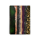 Halloween Journal/ Glam Brushstrokes Leopard, Black, Orange, Gray, Gold Pattern Notebook/ Diary Gift