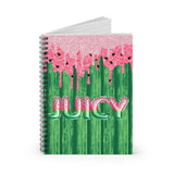 Watermelon Journal/ Watercolor Glam Glitter Pink Drips Summer Notebook/ Diary Gift