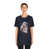 Valentine Shirts/ Gothic Tic Tac Toe Bones And Roses On Marbled Gray Paint Brushstrokes T shirts