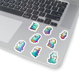Halloween Stickers/ Cute Neon Ghosts Collection A Laptop Decal, Planner, Journal Vinyl Sticker Pack