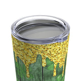 St. Patrick's Day Stainless Steel 20oz Tumbler/  Watercolor Shamrocks Gold Glitter Drips Travel Mug Gift