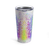 Glam Glitter Unicorn Stainless Steel 20oz Tumbler/ Pretty Purple, Pink, Blue Unicorn Glitter Background Travel Mug Gift