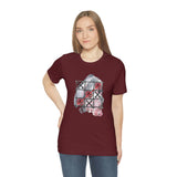 Valentine Shirts/ Gothic Tic Tac Toe Bones And Roses On Marbled Gray Paint Brushstrokes T shirts