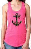 Nautical Anchor Beach Tank Top/ Rustic Nautical Anchor With Barnacles And Starfish Women’s Tank/ Tropical Summer Sailing Nautical Tank