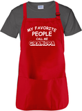 Grandfather Apron/ Grandpa Quote BBQ/ Cooking Adjustable Father’s Day Apron/ My Favorite People Call Me Grandpa