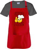 Pizza Apron Gift/ Angry Chef Adult BBQ/ Funny Emoji Cooking Adjustable Apron