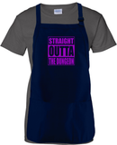 Halloween Party Costume Apron/ Purple Straight Outta The Dungeon BBQ/ Cooking Adjustable Apron