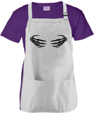 Halloween Skeleton Hands Apron/ Groping Skeleton Hands On Boobs Funny Halloween BBQ/ Cooking Adjustable Apron