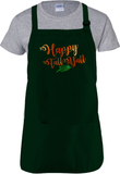 Happy Fall Y’all Autumn Apron/ Metallic Orange And Green Rustic Fall Colors BBQ/ Cooking Adjustable Apron
