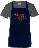 Happy Fall Y’all Autumn Apron/ Metallic Orange And Green Rustic Fall Colors BBQ/ Cooking Adjustable Apron