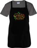 Hello Fall Autumn Apron/ Metallic Gold, Orange And Green Rustic Fall Leaves BBQ/ Cooking Adjustable Apron