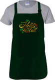 Hello Fall Autumn Apron/ Metallic Gold, Orange And Green Rustic Fall Leaves BBQ/ Cooking Adjustable Apron
