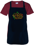 Hello Fall Autumn Apron/ Metallic Gold, Orange And Green Rustic Fall Leaves BBQ/ Cooking Adjustable Apron