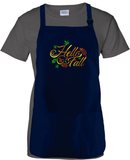 Hello Fall Autumn Apron/ Metallic Gold, Orange And Green Rustic Fall Leaves BBQ/ Cooking Adjustable Apron