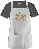 Hello Fall Autumn Apron/ Metallic Gold, Orange And Green Rustic Fall Leaves BBQ/ Cooking Adjustable Apron