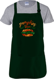 Pumpkin Spice Autumn Apron/ Metallic Orange And Green Rustic Fall Pumpkin BBQ/ Cooking Adjustable Apron
