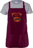 Pumpkin Spice Autumn Apron/ Metallic Orange And Green Rustic Fall Pumpkin BBQ/ Cooking Adjustable Apron