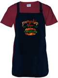 Pumpkin Spice Autumn Apron/ Metallic Orange And Green Rustic Fall Pumpkin BBQ/ Cooking Adjustable Apron
