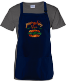 Pumpkin Spice Autumn Apron/ Metallic Orange And Green Rustic Fall Pumpkin BBQ/ Cooking Adjustable Apron