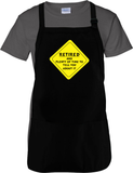 Retirement Apron Gift/ Warning Retired And plenty Of Time To Tell You About It Adult BBQ/ Cooking Adjustable Funny Apron