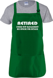 Retirement Apron Gift/ Retired, Under New Management See Spouse For Details Adult BBQ/ Cooking Adjustable Funny Apron